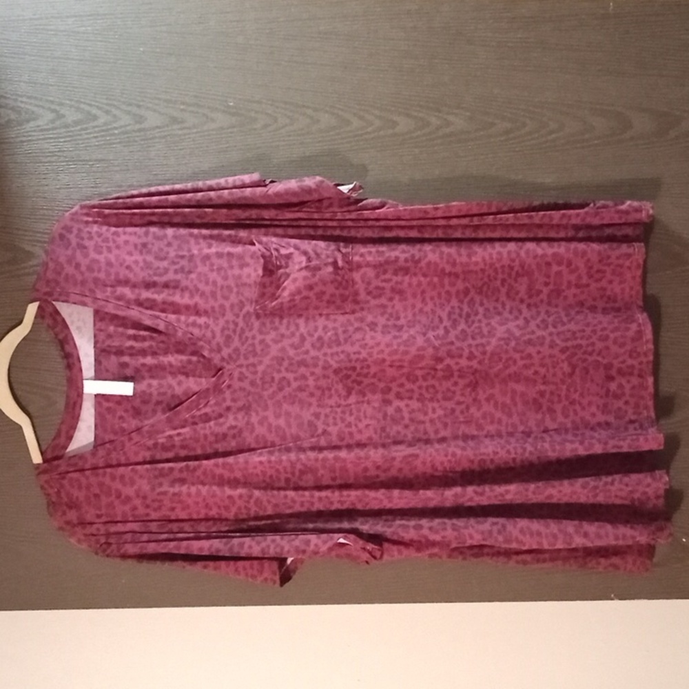 Cacique Maroon Leopard Print Sleepwear Set